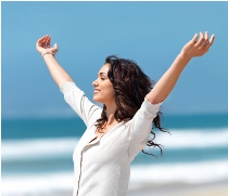 Young Woman Relaxing and Managing Stress Well